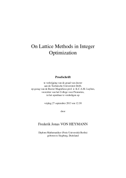 On Lattice Methods in Integer Optimization