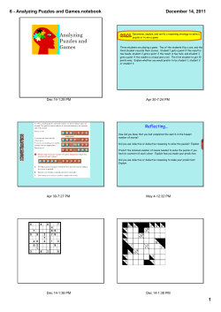 6 - Analyzing Puzzles and Games.notebook
