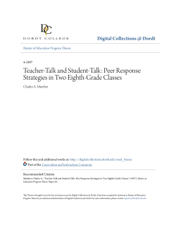 Teacher-Talk and Student-Talk: Peer Response Strategies in Two