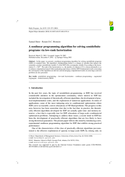 A nonlinear programming algorithm for solving