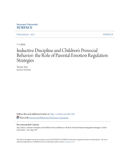 Inductive Discipline and Children`s Prosocial Behavior: the