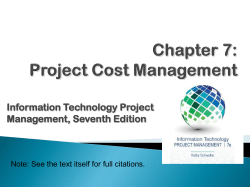 Chapter 7: Project Cost Management Information