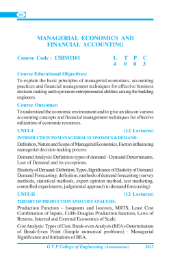 MANAGERIAL ECONOMICS AND FINANCIAL ACCOUNTING
