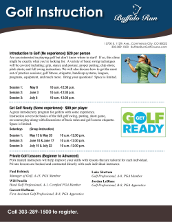 Golf Instruction - Buffalo Run Golf Course