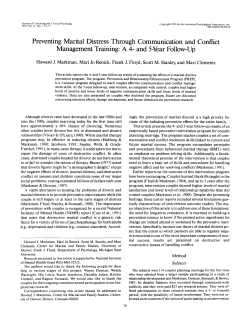 Preventing Marital Distress Through Communication and Conflict