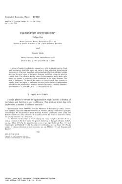 Egalitarianism and Incentives