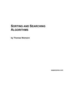 Sorting and Searching Algorithms