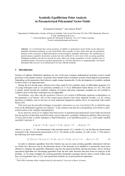 Symbolic Equilibrium Point Analysis in Parameterized Polynomial