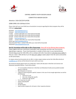 CENTRAL ALBERTA YOUTH SOCCER LEAGUE COMPETITIVE