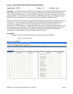 HOPE Scholarship End of Spring Checkpoint (*)