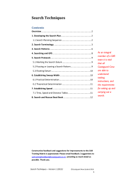 Search Techniques - CoastguardSouthernRegion