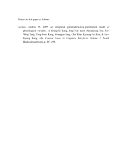 Please cite this paper as follows: Coetzee, Andries W. 2009. An