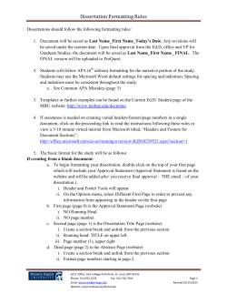 Dissertation Formatting Rules