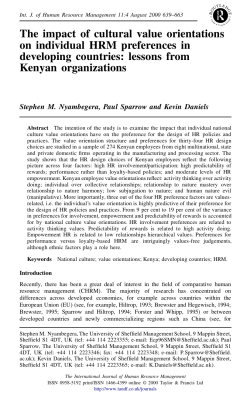 The impact of cultural value orientations on individual HRM