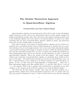 The Module Theoretical Approach to Quasi