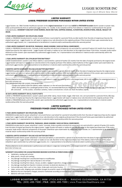 limited warranty luggie/freerider scooters purchased