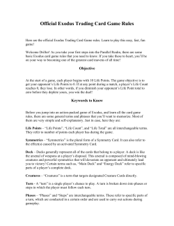 Official Exodus Trading Card Game Rules