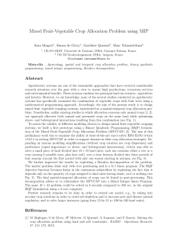 Mixed Fruit-Vegetable Crop Allocation Problem using