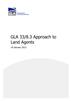 GLA 33/8.3 Approach to Land Agents