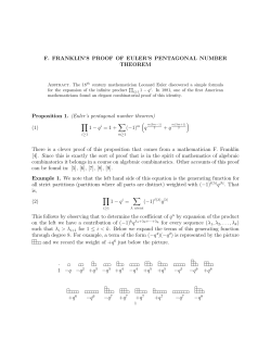 F. Franklin`s proof of Euler`s pentagonal number theorem