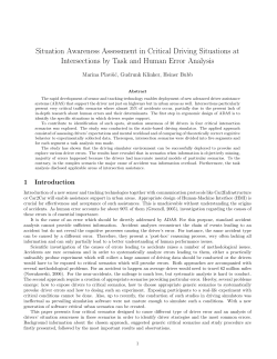 Situation Awareness Assessment in Critical Driving - CAMP-TUM