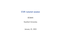 CVX tutorial session - Stanford University