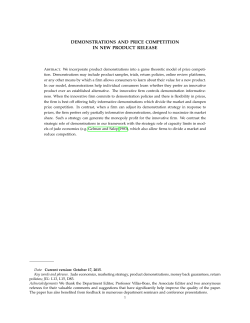 demonstrations and price competition in new product release