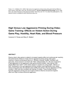 High Versus Low Aggressive Priming During Video