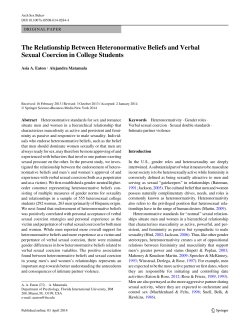 The relationship between heteronormative beliefs and verbal sexual