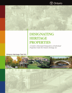 Designating Heritage Properties