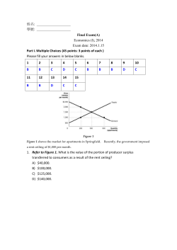姓名: 學號: Final Exam(A) Economics (I), 2014 Exam date: 2014.1.15