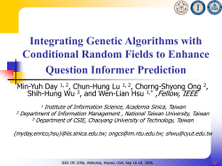 Integrating Genetic Algorithms with Conditional Random Fields to