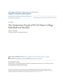 The Amateurism Fa&ccedil;ade of NCAA Major College Basketball and