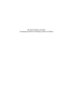 The Parent Problem Checklist - UQ eSpace