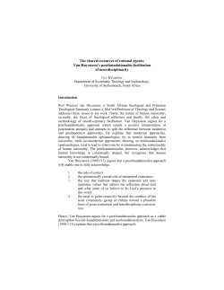The shared resources of rational agents: Van Huyssteen`s