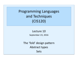 Programming Languages and Techniques (CIS120)