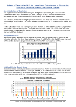 Indices of Deprivation 2015 for Lower Super Output Areas in