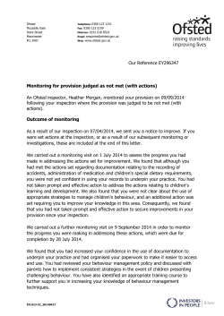 Our Reference EY296347 Monitoring for provision