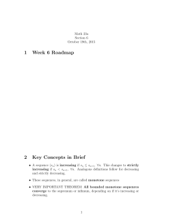 1 Week 6 Roadmap 2 Key Concepts in Brief