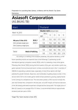 Preparation for Launching New Games, in Alliance with the World`s