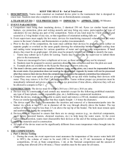 KEEP THE HEAT B &ndash; SoCal Trial Event 1. DESCRIPTION: Teams