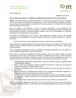 Open consultation 2016