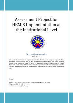 Assessment Project for HEMIS Implementation at the