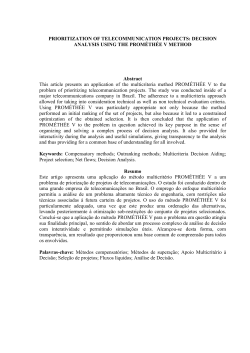 Decision Analysis using the PROMÉTHÉE V Method