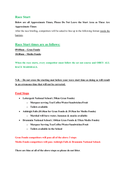 Race Start Race Start times are as follows