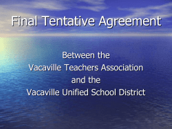 Final Tentative Agreement - Vacaville Teachers Association
