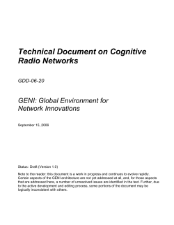 Technical Document on Cognitive Radio Networks