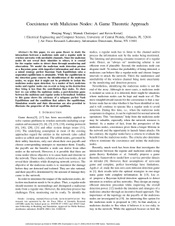 Coexistence with Malicious Nodes: A Game Theoretic Approach