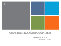 Connellsville ELA Curriculum Meeting
