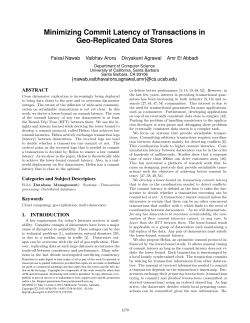 Minimizing Commit Latency of Transactions in Geo